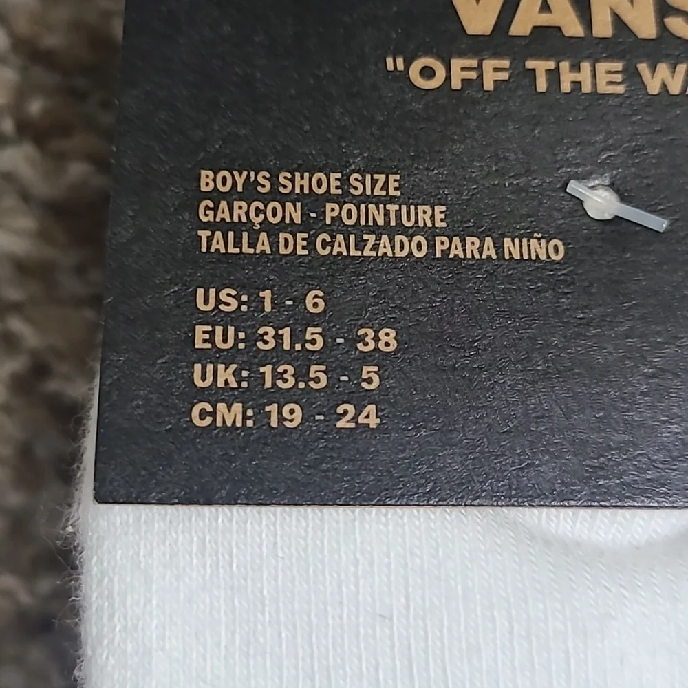 Vans White Crew Athletic Socks with Black Logo Accent